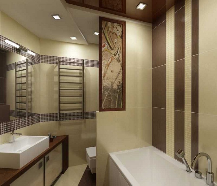 Оформление ванной комнаты в пастельных тонах, всегда выигрышный вариант.