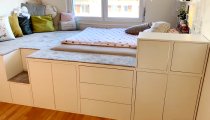 Идеи вашего дома: Замечательная идея быстрого создания большой кровати с помощью мебельных модулей IKEA