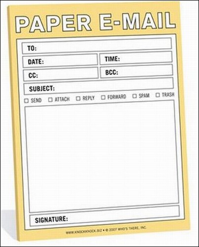 Бумажный E-mail.