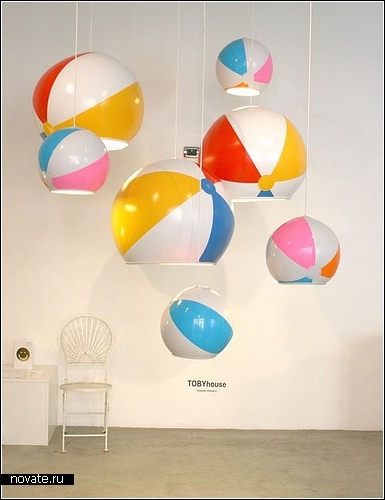 Beach Ball Lamps. Пляжные лампы-мячики от дизайнерского дома Tobyhouse