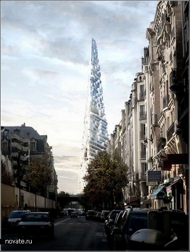 Концептуальная парижская пирамида-небоскреб
