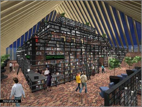 Библиотека *Книжная гора* (Book Mountain) от голландской студии MVRDV