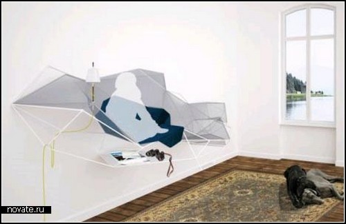 Подвесная мебель Hanging wall furniture от дизайнера Nicole Losos