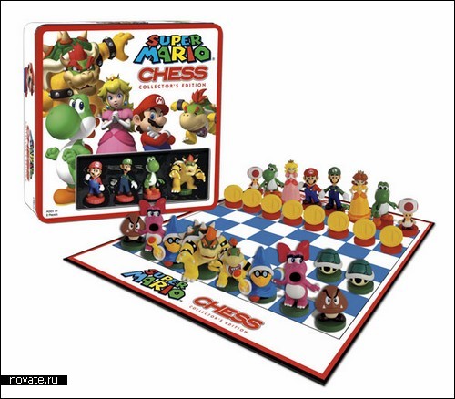 Детские шахматы  Super Mario Chess Set от братьев Марио и Луиджи