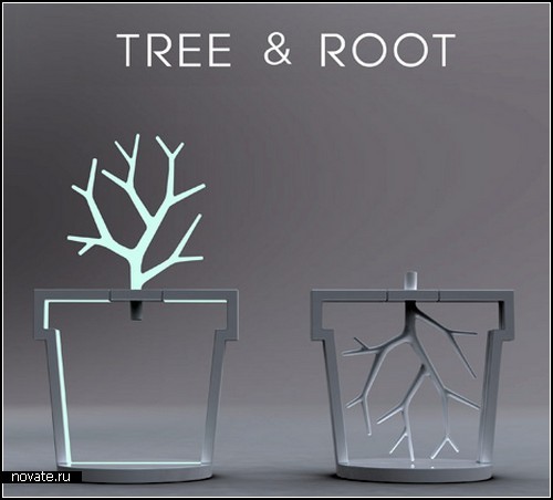 Светильник Tree & Root Lamp с экологическим подтекстом