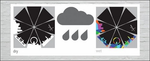 Зонт, который меняет цвет под влиянием воды. Дизайн компании Squidarella
