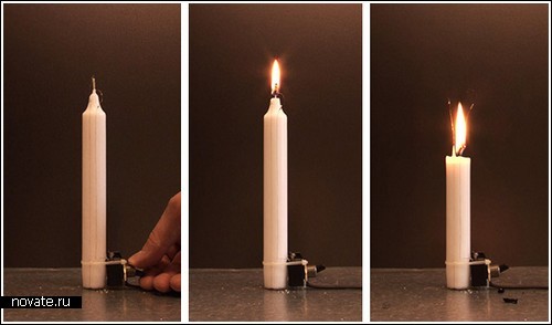 Электрическая свеча от Aram Bartholl