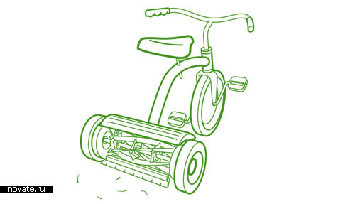 Велосипед+газонокосилка