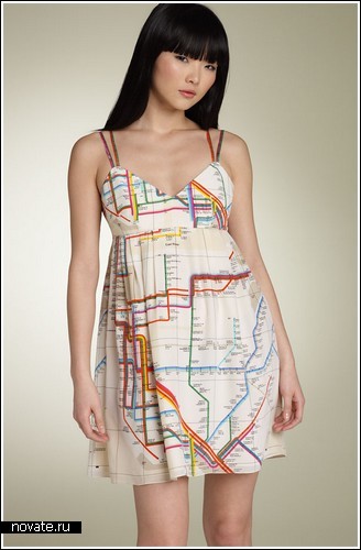 Платье с картой метрополитена Нью-Йорка