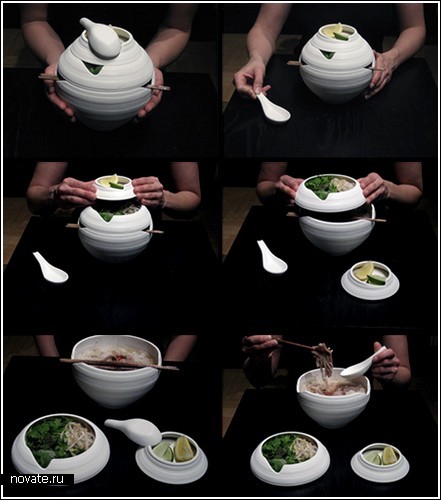 Вьетнамский суп в дизайнерской посуде
