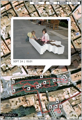 GPS-курсор на площади города Испании