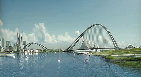 Проект самого большого моста в мире. Город Дубай.