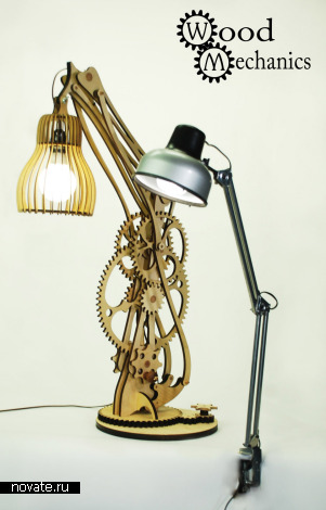 Необычная настольная лампа Механограф выполненая в стиле стимпанк