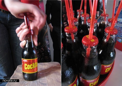 Универсальная трубочка для прохладительных напитков Bottle Cap Punch