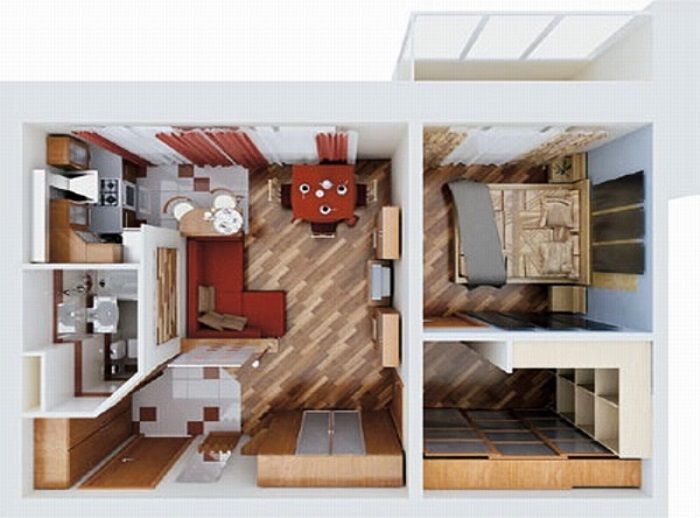 Дизайн однокомнатной квартиры 13 кв м