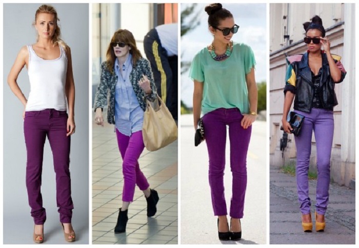 Фиолетовые брюки очень модные в этом сезоне
