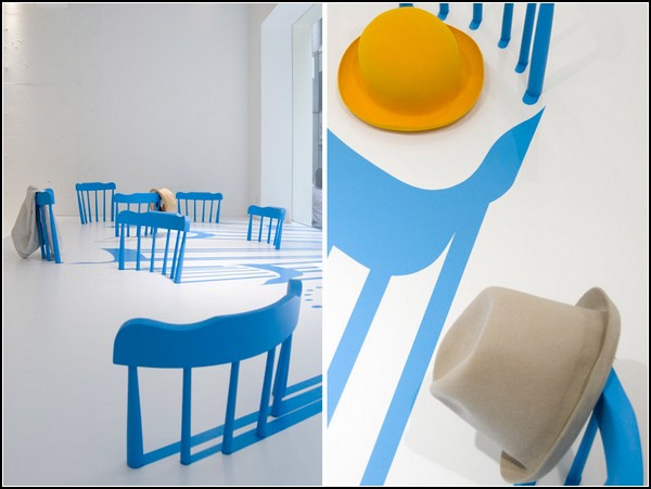 2D/3D Chairs, инсталляция для магазина Issey Miyake