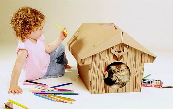 Canadian Cat Cabin, или оригинальный кошачий домик из картона