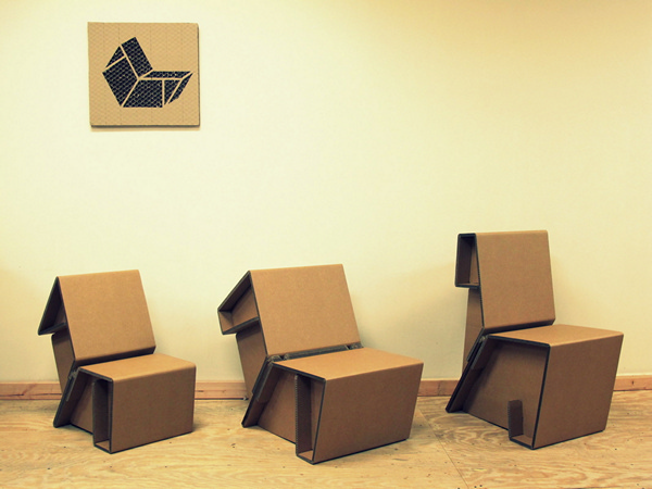 Серия оригинальной картонной мебели Chairigami