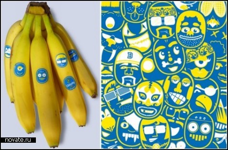 Прикольные наклейки на бананы от компании Chiquita