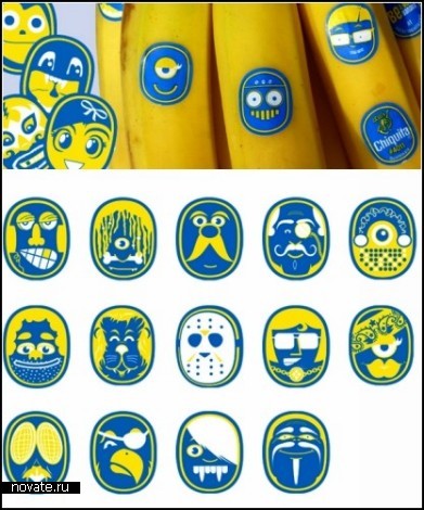 Прикольные наклейки на бананы от компании Chiquita