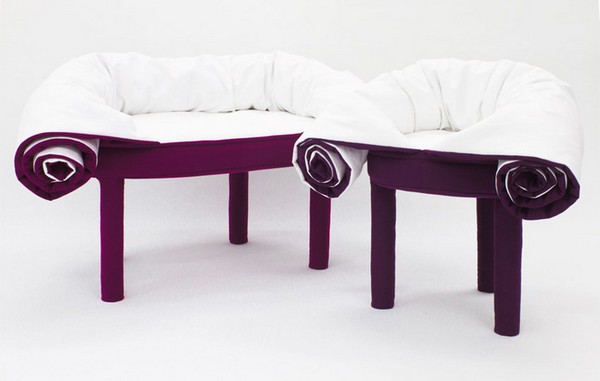 Мебель Collerette, или одеяло, встроенное в пуфик