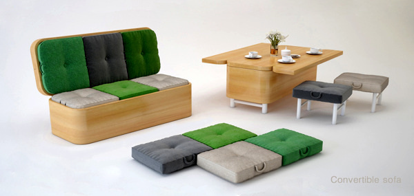 Convertible Sofa, диван, которые превращается в стол