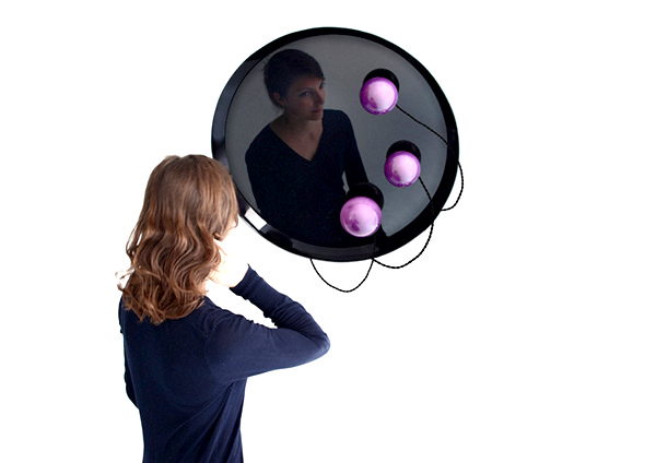 Coulisse mirror, интересное зеркало с магнитными сферами