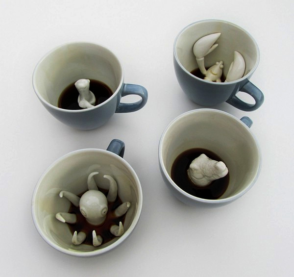 Необычные чашки из серии  Creature cups от Yumi-Yumi 