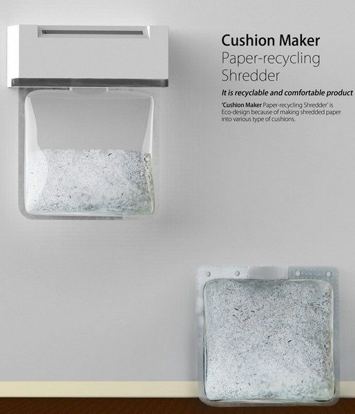 Cushion Maker, шредер, превращающий бумажное конфетти в декоративные подушечки