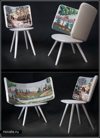 Коллекция вышитых стульев для Stockholm Design Week