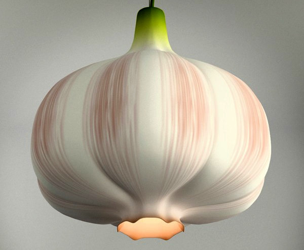 Оригинальный чесночный светильник Garlic Lamp, дизайнер Антон Населевец (Anton Naselevets)
