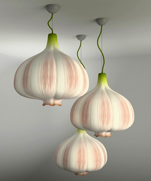 Оригинальный чесночный светильник Garlic Lamp, дизайнер Антон Населевец (Anton Naselevets)