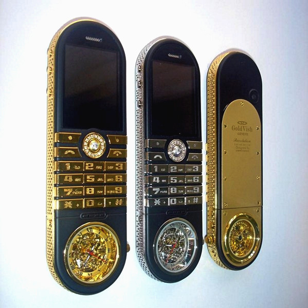 GoldVish Revolution, революционный мобильный телефон со встроенными швейцарскими часами ручной сборки