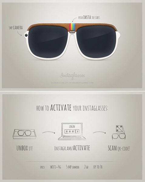 Концептуальные очки Instaglasses для фото в стиле Instagram