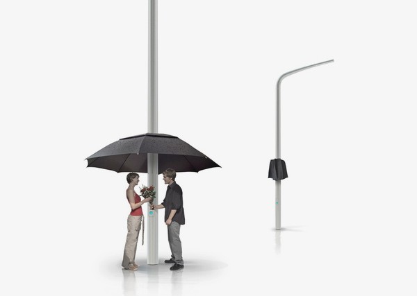 Концептуальный уличный зонт- фонарь Lampbrella