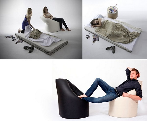 Paq Chair: кресло-трансформер, которое превращается в матрас и тумбочку