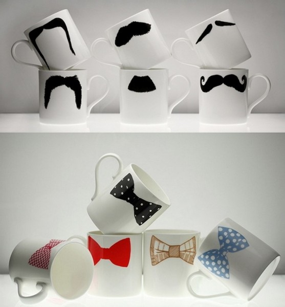 Bow Tie Mugs и Moustache mugs: необычная керамика Питера Ибрюггера (Peter Ibruegger) 
