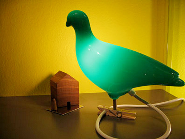Pigeon light: дизайнерский ночник-голубь от Эда Карпентера
