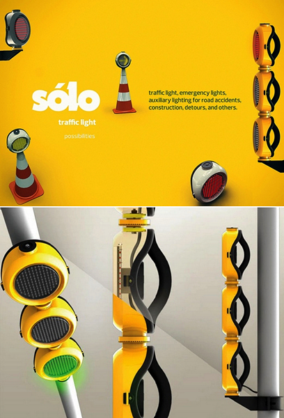 Solo traffic light, концептуальный модульный светофор