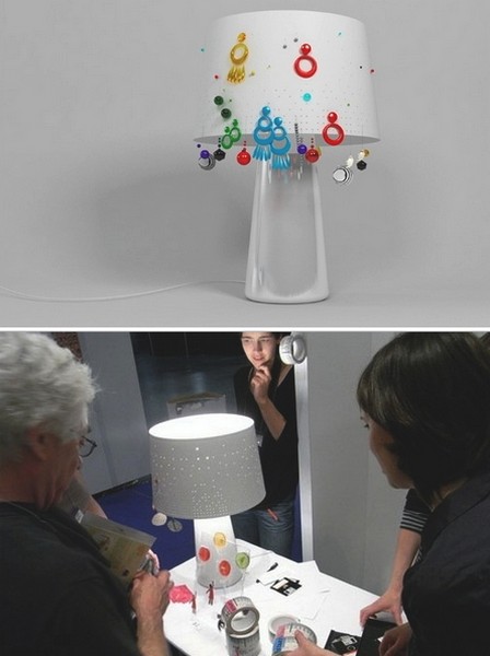 Дизайнерский светильник Sophia Lamp как хранилище для сережек