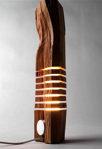 Креативные светильники-скульптуры Split Grain из кипариса