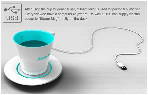 Чашка-увлажнитель воздуха Steam Mug. Концепт