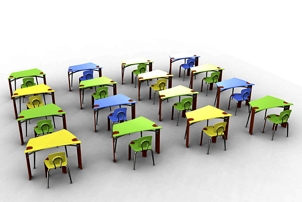 Synthesis Desk: школьные парты для индивидуальной и коллективной работы