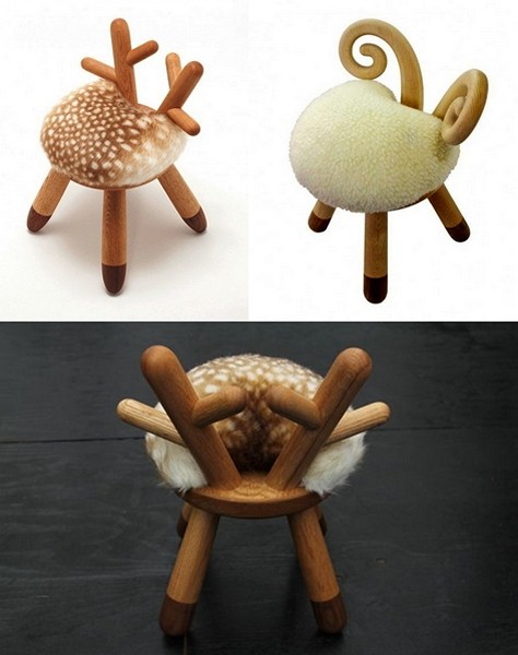 Bambi, стул с рожками и ножками от Takeshi Sawada