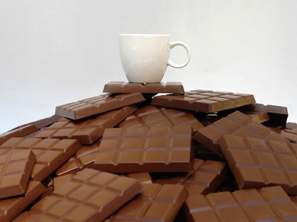 Подставки для чашек в виде плитки шоколада