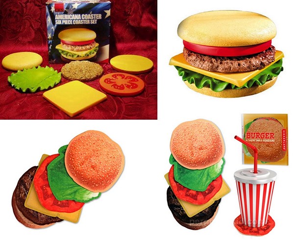 Аппетитный набор подставок в виде складного гамбургера