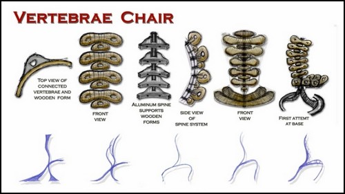 Vertebrae Chair. Концептуальный ортопедический стул-позвоночник