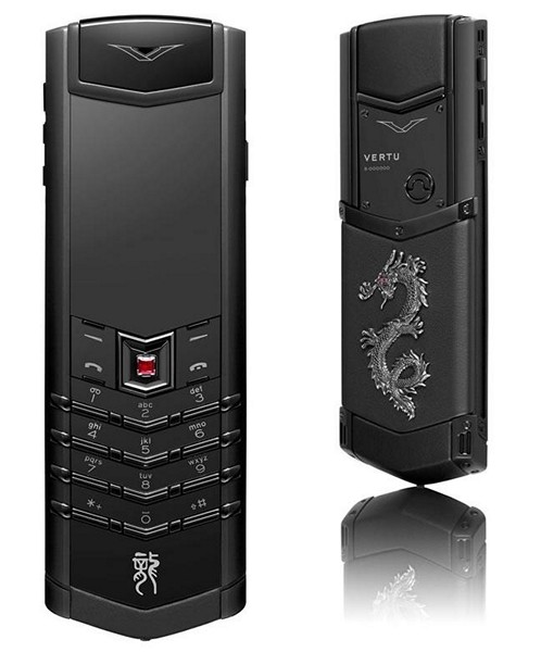 Серия Vertu Signature Dragon. Телефон из нержавеющей стали с черным PVD-покрытием