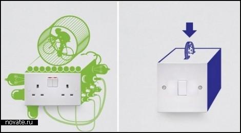 Виниловые наклейки Electricity series для декора розеток и выключателей